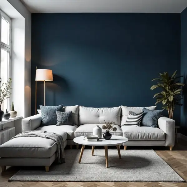 Blue wall color combination for living room